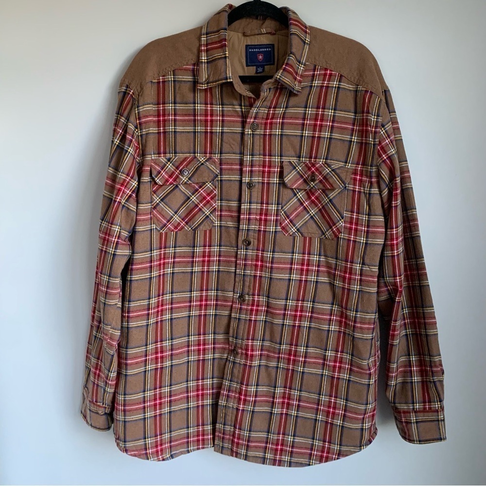 Saddlebred Quilted Plaid Corduroy Flannel Shirt Jacket